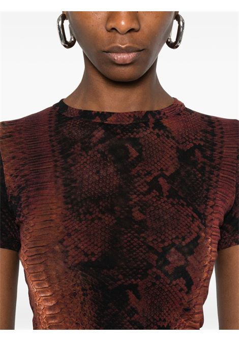 python tee woman black and brown JEAN PAUL GAULTIER | 26/01-W-TO411-M012P6000